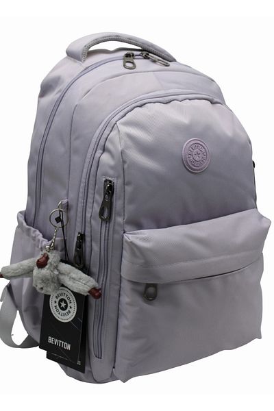Bevitton School Backpack Unisex Water Resistant Fabric School Bag 2500 Light Lavender