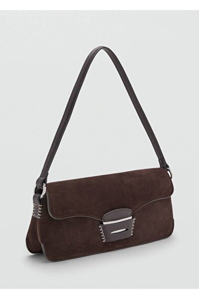 MANGO Woman Süet omuz çantası