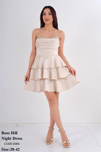 AYSHA BOUTIQUE Kedi Kulağı Korseli Fırfırlı Elbise