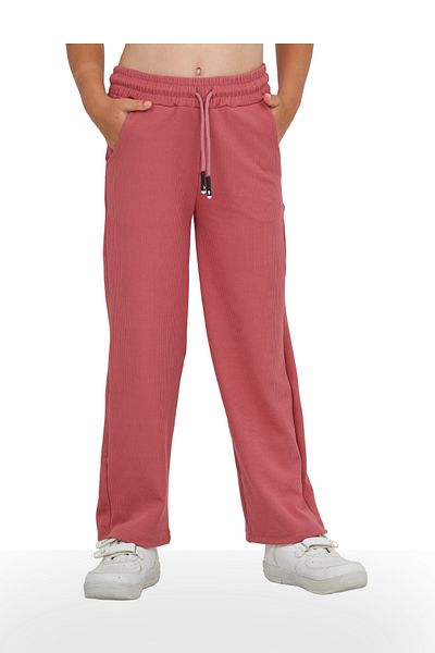 ERDEM KIDS Girls' Wide Loose Leg Palazzo Twist School Trousers with Elastic Waistband
