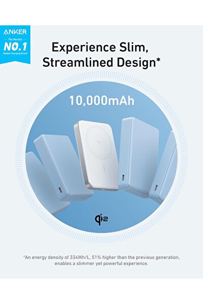 Anker MagGo Power Bank, Ultra-Slim 10,000mAh Magnetic Portable Charger, Qi2 Certified 15W