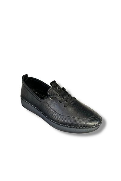 İdeal Voyager Z083 Women's Rubber Laced Orthopedic Very Comfortable Genuine Leather Loafer Shoes