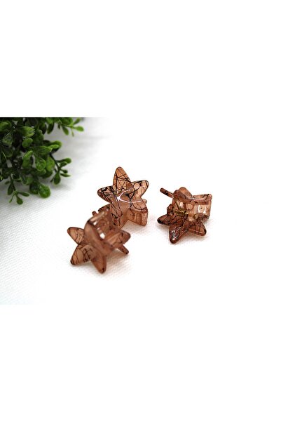 Tezcan Aksesuar Catarame cu model de stea cu model în dungi (pachet de 3)