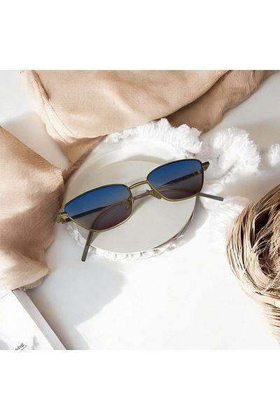 Mazzy Vintage Cat Eye Gradient Colorful Glass Women's Sunglasses