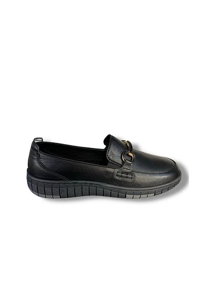 İdeal Voyager Z078 Women's Genuine Leather Orthopedic Very Comfortable Buckle Loafer Shoes