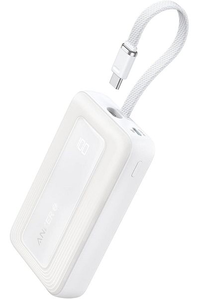 Anker Zolo Power Bank, 10,000mAh 30W High-Speed Portable Charger with Built-In USB-C Cable, Battery
