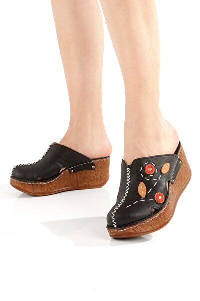 Modabuymus Toney Чорні шкіряні туфлі на підборах із закритим носком