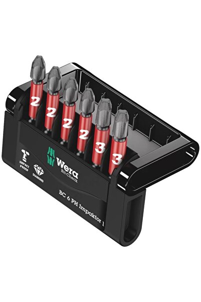 wera Bit-Check 6 PH Impaktor 1 Profesyonel Matkap Vidalama Tornavida bits Uçları