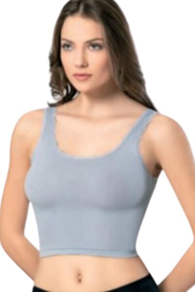 Looksense Дамски къс топ с дебели презрамки и дантелена украса 4004