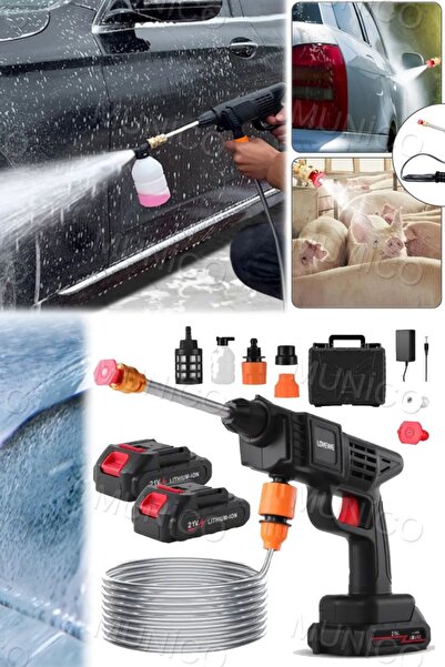 Munico Kablosuz Araba Yıkama Makinesi Yüksek Basınçlı Küçük Otomatik Su Tabancası Ev Şarj Edilebilir Yıkama