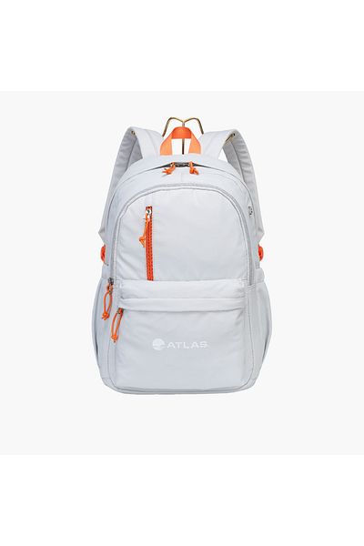 Atlas Solid Backpack with Zip Closure and Adjustable Straps - 28x10x45 cms