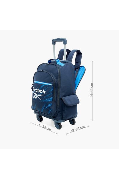 Reebok Logo Print Softcase Trolley Bag with Retractable Handle