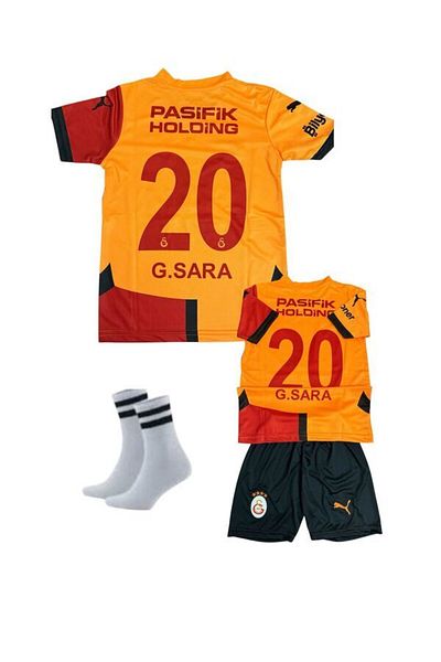 FOLKLORİST Galatasarâ'Y - Gabriel-Sara Yellow/Red 24/2025 New Season Children's Football Jersey Set of 3