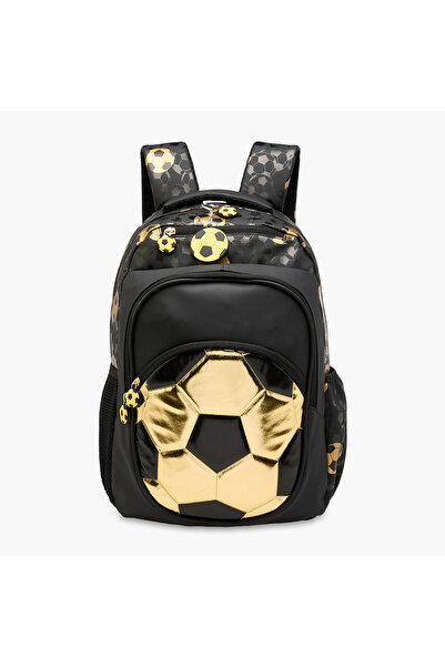 Lifestyle حقيبة ظهر مطبوعة بطبعة كرة قدم مقاس 17 بوصة مع أحزمة قابلة للتعديل ...