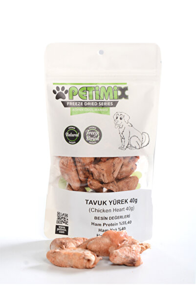 Petimix Freeze Dry Tavuk Yürek 40g Kedi Ödül Maması