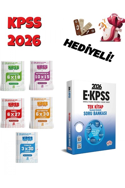 Editör Yayınevi Editör 2026 EKPSS Tek Kitap Soru Bankası ve Deneme Seti 6 Kit...