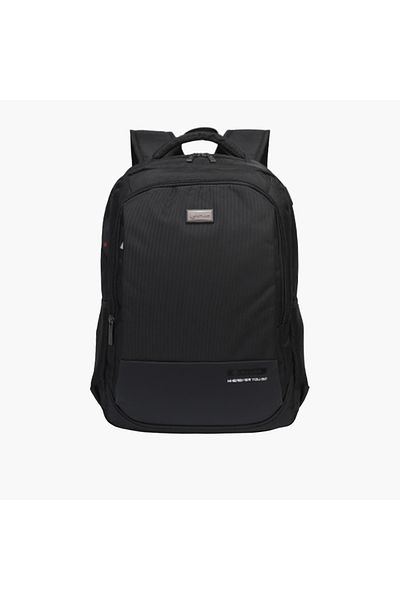 Atlas Textured 18-inch Backpack with Adjustable Straps and Zip Closure - 28x10x45 cms