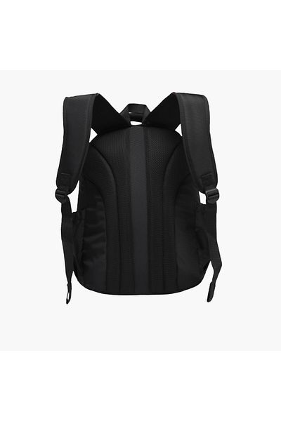 Atlas Typographic Print Backpack with Adjustable Straps and Zip Closure - 28x10x47 cms