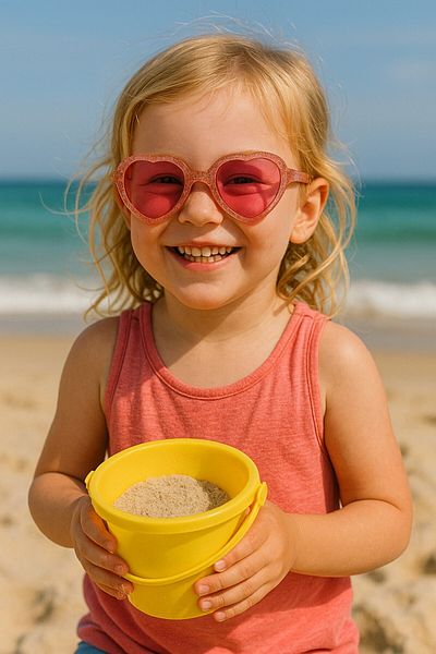 Lexi Bella Kids Pink Sunglasses Heart Glitter Frame Uv 400 Protection Ce Certificated