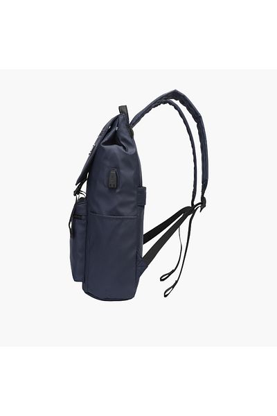 Atlas Logo Applique Backpack with Adjustable Straps and Zip Closure - 28x10x45 cms