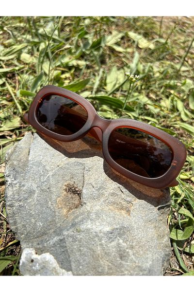 Ferrucci Matte Brown Oval Framed Brown Glass Brand Model Polarized Women's Sunglasses 2