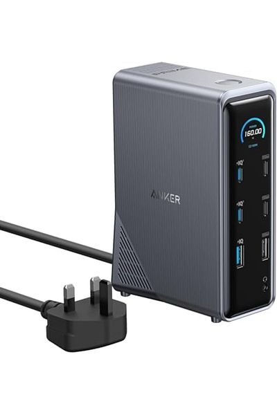 Anker Prime Charging Docking Station, 14-Port with 160W Max Output and Built-In GaN AC-DC Power