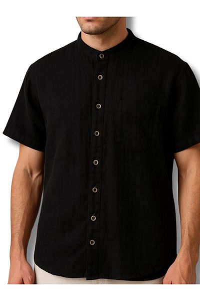D1fference Ανδρικό πουκάμισο & Muslin Fabric Oversize καλοκαιρινό πουκάμισο