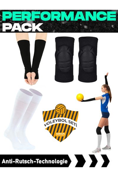 Bellanora Premium Volleyball Set – Knee Pad + Ellic + Volleyball Combed Cotton Anti-Slip Anti-Sweat Match Training Socks Set