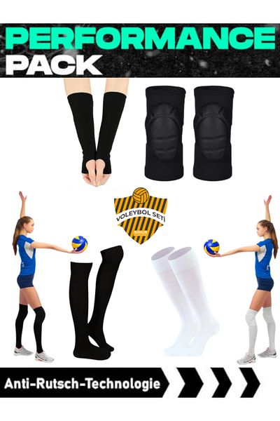 Bellanora Premium Volleyball Set – Knee Pad + Ellic + Volleyball Combed Cotton Anti-Slip Anti-Sweat Match Training Socks Set