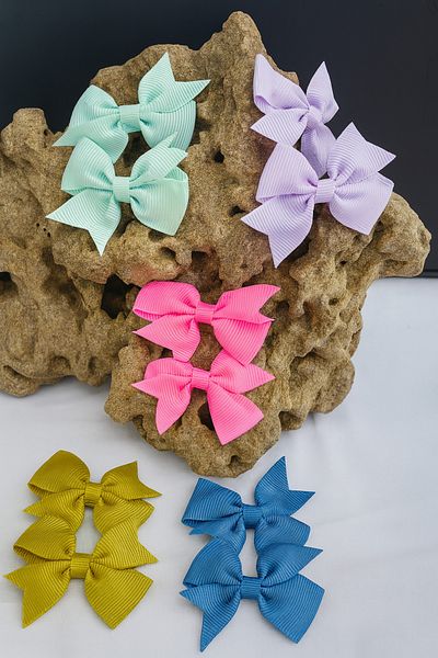 asya bijuteri Set of 5 Colorful Big Bow Hairpins – 8X8 cm – Girl's Hairpins
