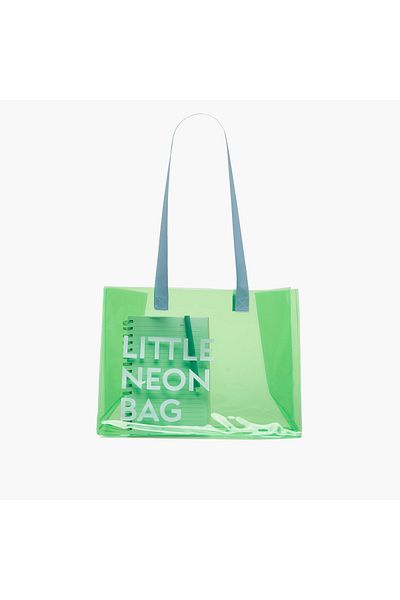 Syloon Printed Transparent Shopper Bag with Double Handles - 36x16x27 cms