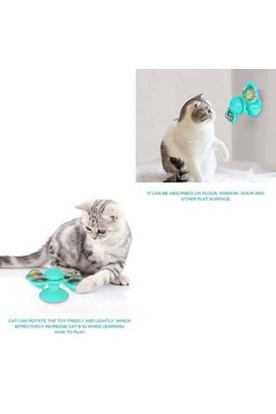 OEM Toy for Cat Double Spinner Turquoise with Light