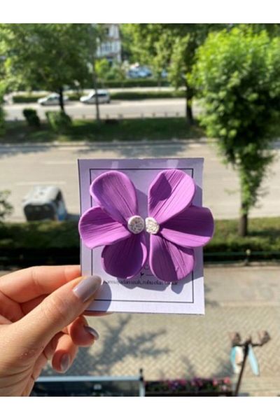 VIVINCA Handmade Polymer Clay Colorful Vibrant Lightweight Earrings - Lavender Dream