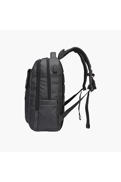Atlas Logo Detail Backpack with Adjustable Straps and Zip Closure - 28x10x45 cms