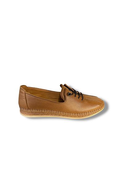 İdeal Voyager 8786 Women's Rubber Laced Genuine Leather Orthopedic Sole Loafer Mother Shoes