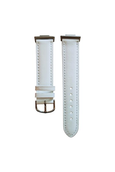 FirstModel Huawei Watch Fit 2 Uyumlu Hakiki Deri Kordon Beyaz