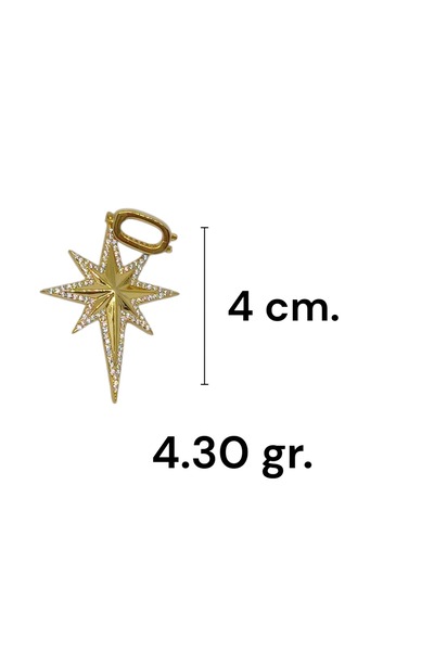 LUNEL Silver Taşlı Gösterişli Kuzey Yıldızı Figürlü 925 Ayar Gümüş Kolye Ucu– Işıltılı ve Anlamlı Tasarım