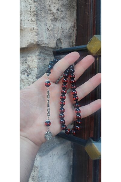 QELA COLLECTION Erkek Hediye Toz Kehribar 10 mm Tesbih Ahşap Kutusunda
