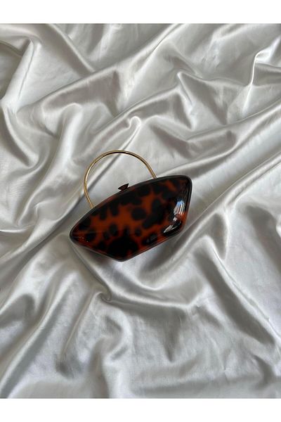 Mia Collection Βιολέτα Βραδινό Φόρεμα Μοντέλο Τσάντα Γάμου Αρραβώνας Leopard