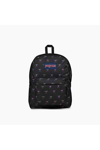 Jansport Bow Print Backpack with Adjustable Straps and Zip Closure - 14x32x42 cms