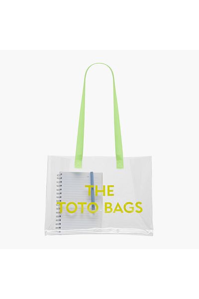 Syloon Printed Transparent Shopper Bag with Double Handles - 36x16x27 cms
