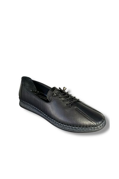 İdeal Voyager 8786 Women's Rubber Laced Genuine Leather Orthopedic Sole Loafer Mother Shoes