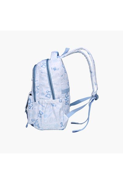 Atlas All-Over Bear Print Backpack with Adjustable Straps - 28x10x45 cms
