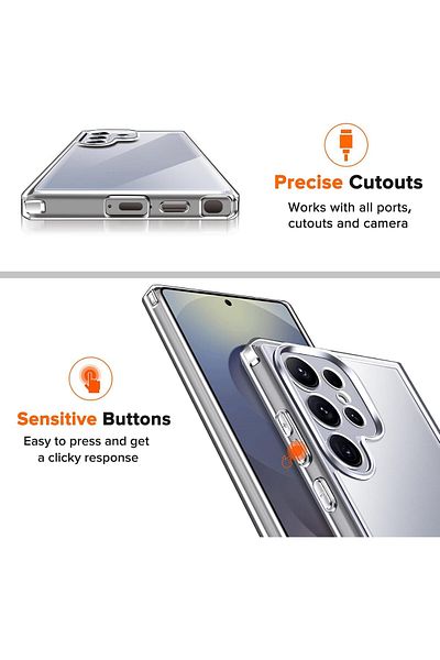 ALC MOBILE Anti-shock, transparent case compatible with Samsung Galaxy S25 Ultra