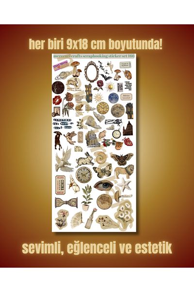 merccuri crafts Scrapbooking Vintage Sticker Set (205+Pcs) - Notebook Agenda, Laptop, Scrapbooking Aesthetic Sticker
