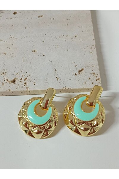 mos&more Mint Green Enamel Stylish Women's Earrings