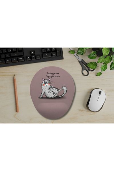 IVART I'M Cold so Tomorrow Cat Themed Bracelet Supported Oval Mouse Pad-Work Now