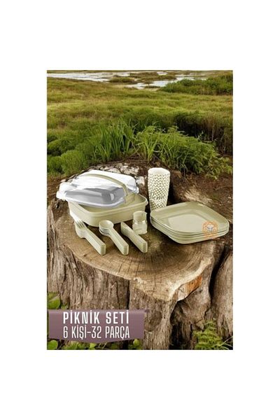 Ladesmedya Modacar Picnic Set 6 Person 32 Piece Latte