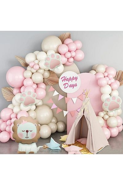 DÜVENCİ TİCARET Retro Sitting Lion Paw Foil Dp Birthday Party Deti