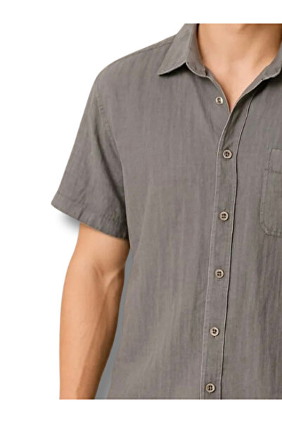 D1fference Erkek Müslin Gömlek & Kısa Kollu & Günlük Gömlek